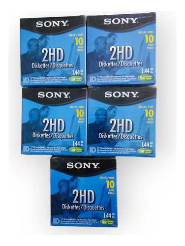 Set 5 Cajas De Disckettes Sony 1.44mb 2hd 