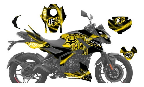 Pulsar N250 Y N160 Graficos Kit Stickers Laminado Glossy