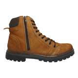 Coturno Masculino Casual Couro Com Zíper Mega Boots 6015