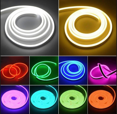 Tira Led Neon Flex, 5 Metros, 12v, Alto Brillo Decorativa