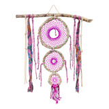 Atrapasueños Grande Cabecera Deco Boho Gipsy Rosa