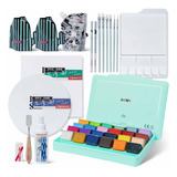 Set Gouache 24 Colores + 12 Productos Himi Miya Para Artista