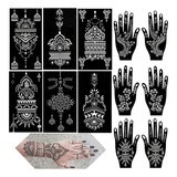 Qstohena Kit De Plantillas De Tatuaje De Henna, 12 Hojas De