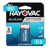 Pila Rayovac Alcalina 9v Rectangular Blister Con 1