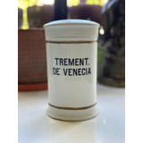Antiguo Frasco Farmacia Trement Venecia Porcelana Numerada