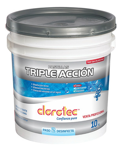 Pastillas De Cloro Para Piletas Clorotec Triple Acción 10kg