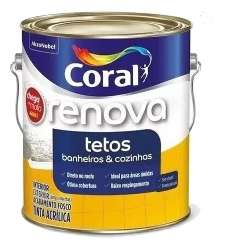 Renova Tetos, Banheiros & Cozinhas 3,6l Branco Chega De Mofo