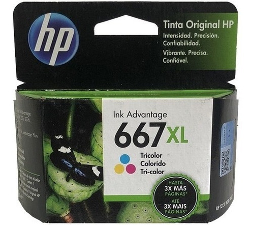 Hp Cartucho Tinta #667xl Color 3ym80al