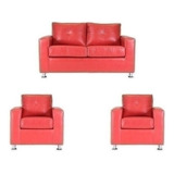 Living Facundo 211 Pata Metálica Pu Rojo / Muebles América