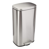 Cesto Rectangular Acero Inox 30l A Pedal Cierre Suave 