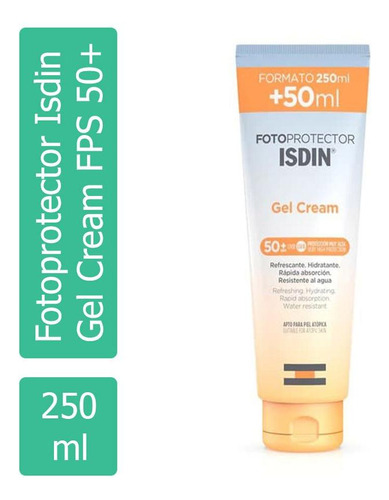 Fotoprotector Isdin Gel Cream Fps 50+ Tubo Con 250 Ml