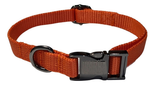 Collar Naranja Para Perro Mediano Ajustable Metal Resistente