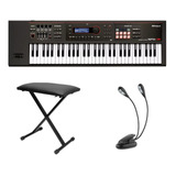 Kit Teclado Roland Xps30 Com Banqueta E Luminária