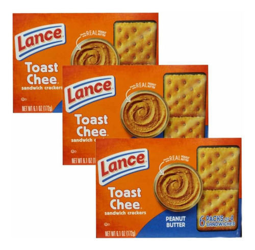 3x Lance Toast Chee With Real Peanut Butter. Sandwich