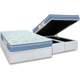 Cama Box Baú Queen: Colchão Espuma D45 Castor  Sleep Max + 