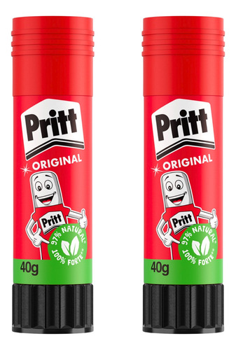 Kit 2 Colas Pritt Bastão 40g Henkel Escolar 