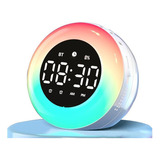 Relógio Alarme Digital Mesa Caixa Bluetooth Abajur Led Rgb