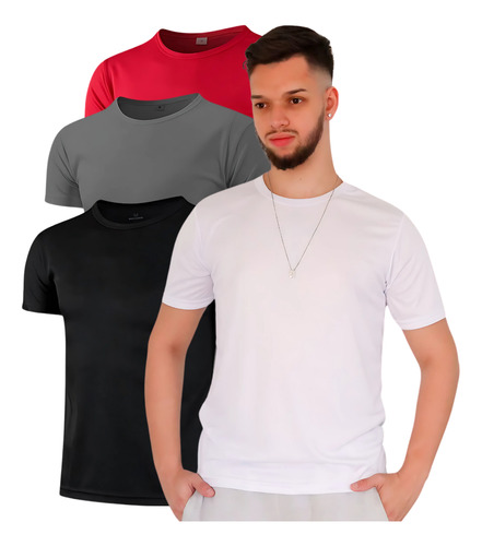 Kit 4 Camisas Dry-fit Camiseta Roupa Top Academia Treino