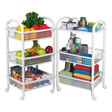 Set 2 Organizadores Con Ruedas Para Cocina Baño