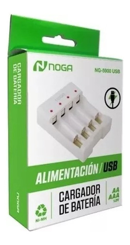 Cargador Baterías Pilas Aa / Aaa Usb Noga 1.2v Led Indicador