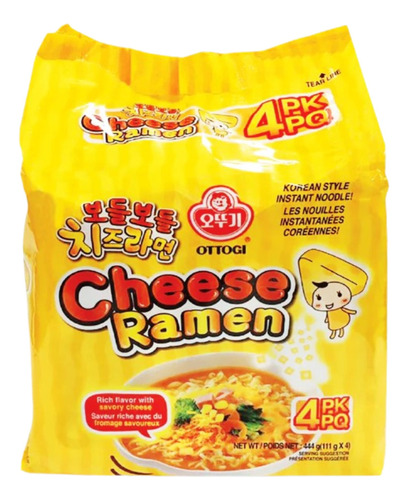 Sopa Instantanea Comida Coreana Ottogi Queso Ramen 4pz