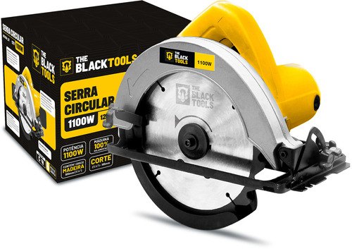 Serra Circular Profissional The Black Tools Btc1000 7.1/4 Pol. 185mm 1100w 110v/127v 50hz/60hz Com Disco Madeira