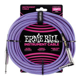 Cable Ernie Ball Guitarra Plug Angulo-recto 7 Metros Tela Color Lila
