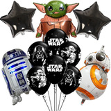 Set Globos Aluminio Y Latex Grogu, Baby Yoda (star Wars)