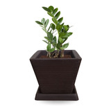 1 Vaso De Planta Quadrado + Prato Diversas Cores Q 30x30