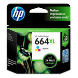 Cartucho Hp Original (664xl) F6v30ab Cores Rend.330pgs