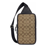 Mochila Pechera Coach Khaki Monogram Sullivan Pack Original