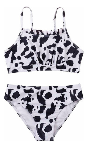 Traje De Baño Moderno Para Niñas Con Estampado De Vaca S [u]