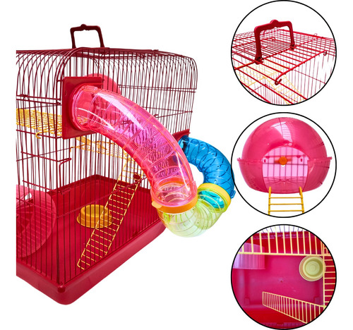 Gaiola Casa Hamster 3 Andares Completa Grande Twister Rato