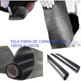 Tela Fibra De Carbono Real 100cm X 100cm Twill 3k Omova