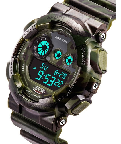 Reloj Sanda 715/326 Militar Digital Crono -luz-alarma-japan