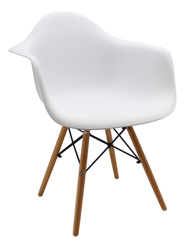 Silla Charles Eames Madera - Negra - Con Brazos