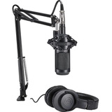 Kit Micrófono Con Auriculares Y Boom Audio-technica At2035pk