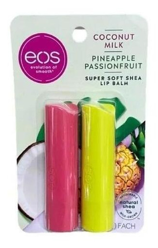 Kit De Bálsamo Labial Eos Coconut Milk E Piña Y Maracuyá