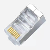 Cat6 50 Conector Ez Rj45 Metálico Blindado Terminal Red /uss