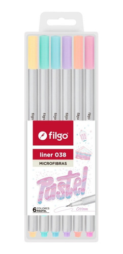 Marcadores Microfibras Fibras Filgo 0.4mm X 6 Pastel