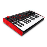 Controlador Midi Akai Mpk Mini Mk3 Vermelho 25 Teclas