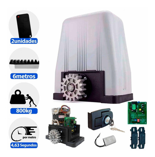 Kit Motor Dz4 Sk 36 Rossi Portão Eletrônico 6mts Cremalheira