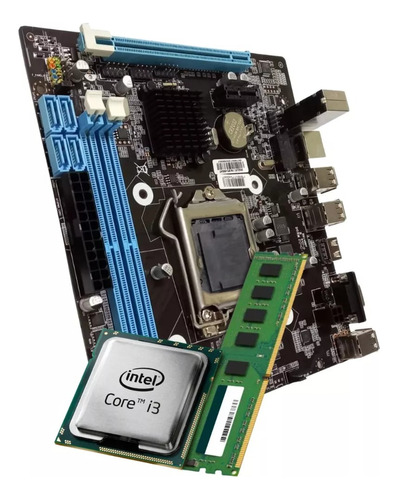 Kit I3 2100 Intel+placa Mãe H61+8gb Memória+cooler+nf