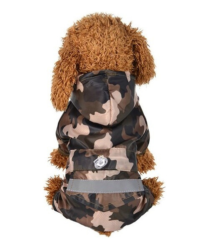 Chaqueta  Para Mascotas Capota Camuflada Raza Pequeña