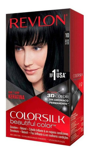Kit Tinte Revlon  Colorsilk Beautiful Color Tono 10 Negro Para Cabello
