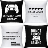 Almohadones Gamer 40x40 Play Station Y Xbox Pack 4 Unid