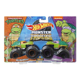 Paquete Hot Wheels Monster Trucks Michelangelo Donatello Mattel