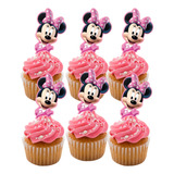 Cupcake Topper Minnie Mouse Rosa 20 Piezas