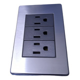 Placa Duplex Aluminio Plata 3 Contactos Envio Gratis Kit10