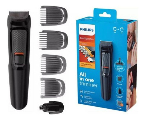 Aparador De Pelos Philips 6 Em 1 Multigroom Mg3711/15 Bivolt